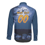 Custom Halloween Canterbury-Bankstown Bulldogs Long Sleeve Button Shirt Spooky Australia Mascot Rugby