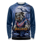 Custom Halloween Canterbury-Bankstown Bulldogs Long Sleeve Shirt Spooky Australia Mascot Rugby