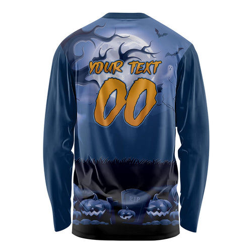 Custom Halloween Canterbury-Bankstown Bulldogs Long Sleeve Shirt Spooky Australia Mascot Rugby