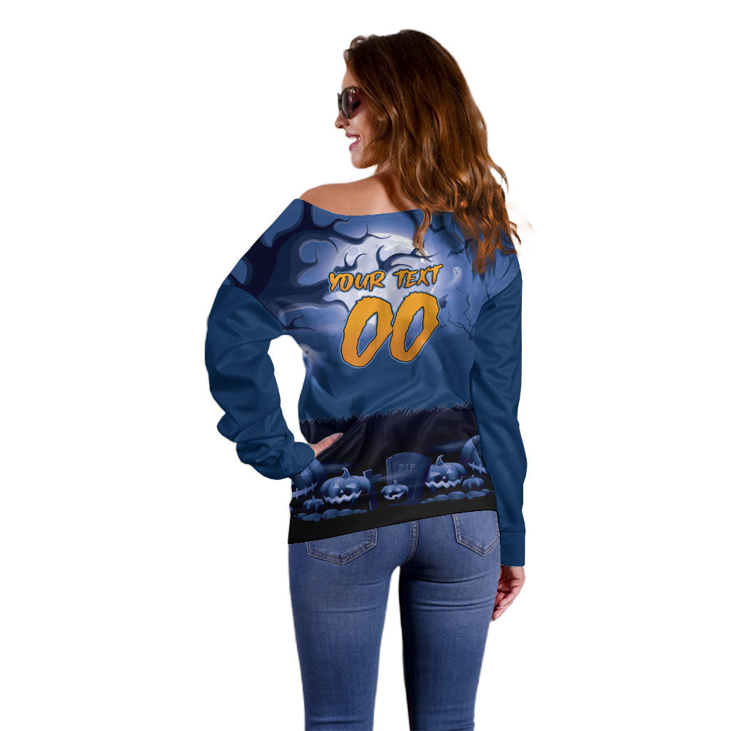 Custom Halloween Canterbury-Bankstown Bulldogs Off Shoulder Sweater Spooky Australia Mascot Rugby