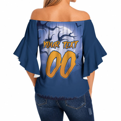 Custom Halloween Canterbury-Bankstown Bulldogs Off Shoulder Wrap Waist Top Spooky Australia Mascot Rugby