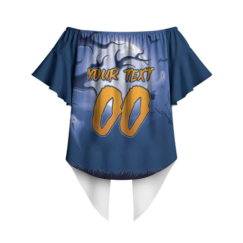 Custom Halloween Canterbury-Bankstown Bulldogs Off Shoulder Wrap Waist Top Spooky Australia Mascot Rugby