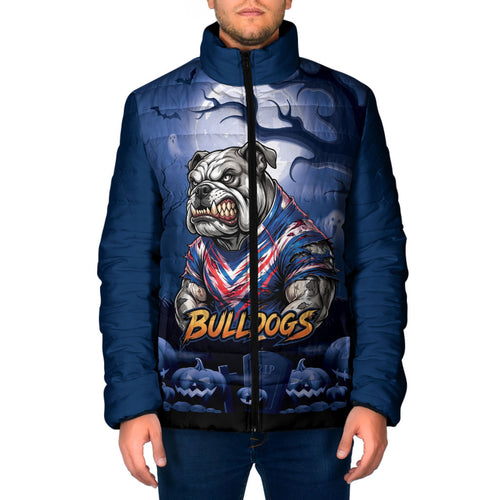 Custom Halloween Canterbury-Bankstown Bulldogs Padded Jacket Spooky Australia Mascot Rugby