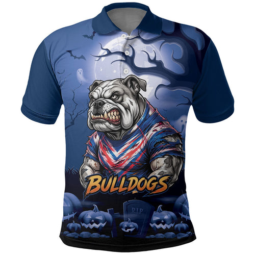 Custom Halloween Canterbury-Bankstown Bulldogs Polo Shirt Spooky Australia Mascot Rugby