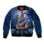 Custom Halloween Canterbury-Bankstown Bulldogs Sleeve Zip Bomber Jacket Spooky Australia Mascot Rugby