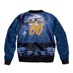 Custom Halloween Canterbury-Bankstown Bulldogs Sleeve Zip Bomber Jacket Spooky Australia Mascot Rugby