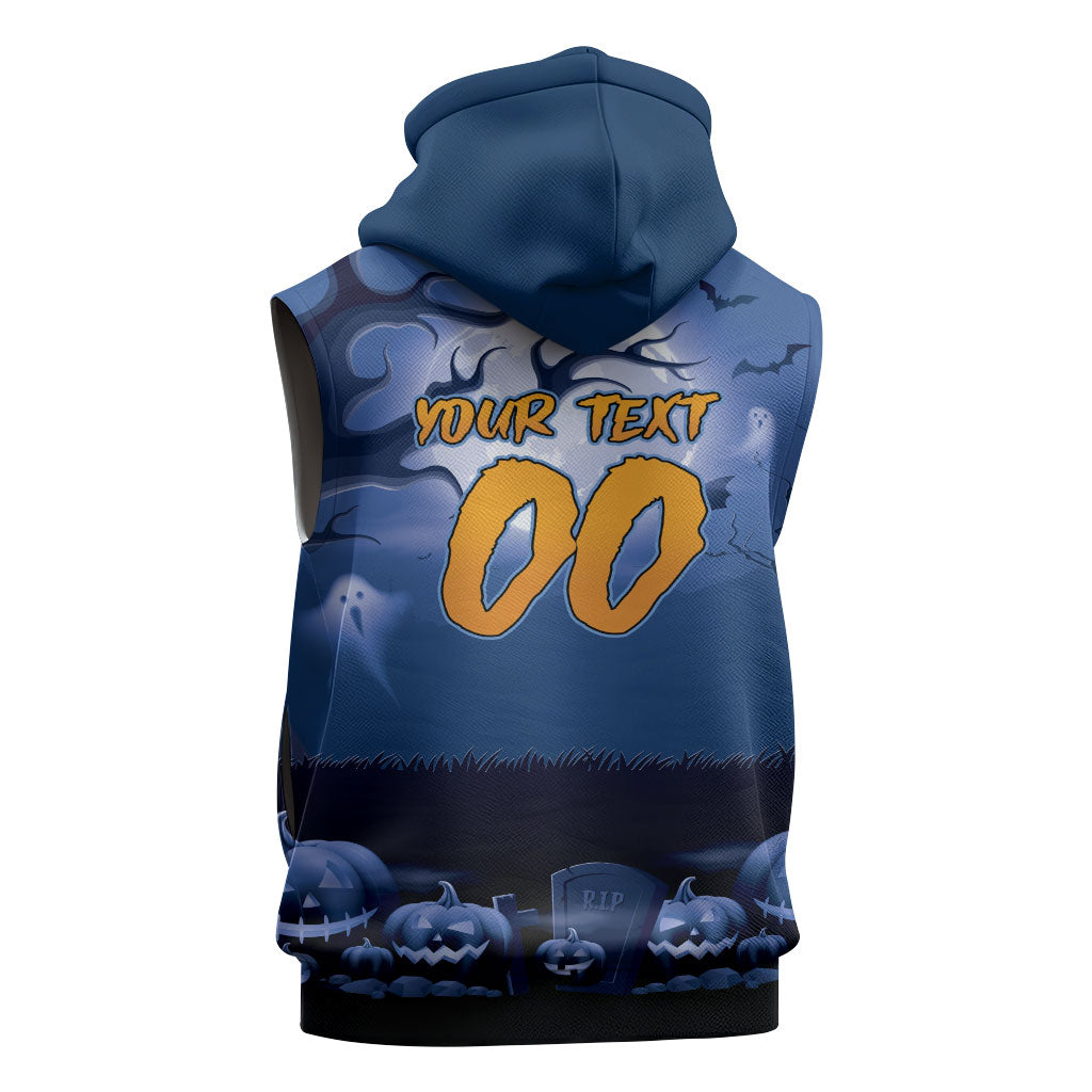 Custom Halloween Canterbury-Bankstown Bulldogs Sleeveless Hoodie Spooky Australia Mascot Rugby