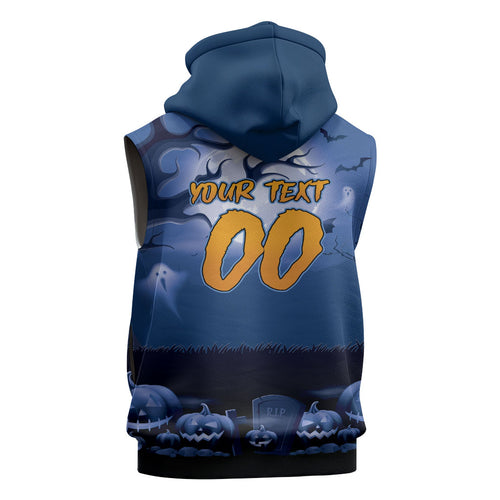 Custom Halloween Canterbury-Bankstown Bulldogs Sleeveless Hoodie Spooky Australia Mascot Rugby