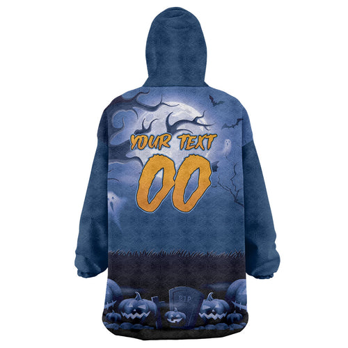 Custom Halloween Canterbury-Bankstown Bulldogs Wearable Blanket Hoodie Spooky Australia Mascot Rugby