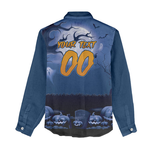 Custom Halloween Canterbury-Bankstown Bulldogs Women Casual Shirt Spooky Australia Mascot Rugby