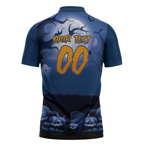 Custom Halloween Canterbury-Bankstown Bulldogs Zipper Polo Shirt Spooky Australia Mascot Rugby