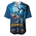 Custom Halloween Cronulla-Sutherland Sharks Baseball Jersey Spooky Australia Mascot Rugby