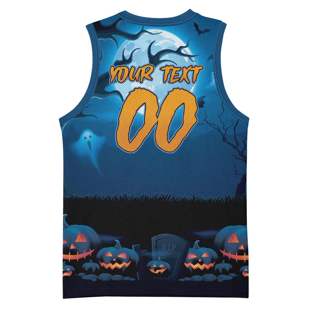 Custom Halloween Cronulla-Sutherland Sharks Basketball Jersey Spooky Australia Mascot Rugby