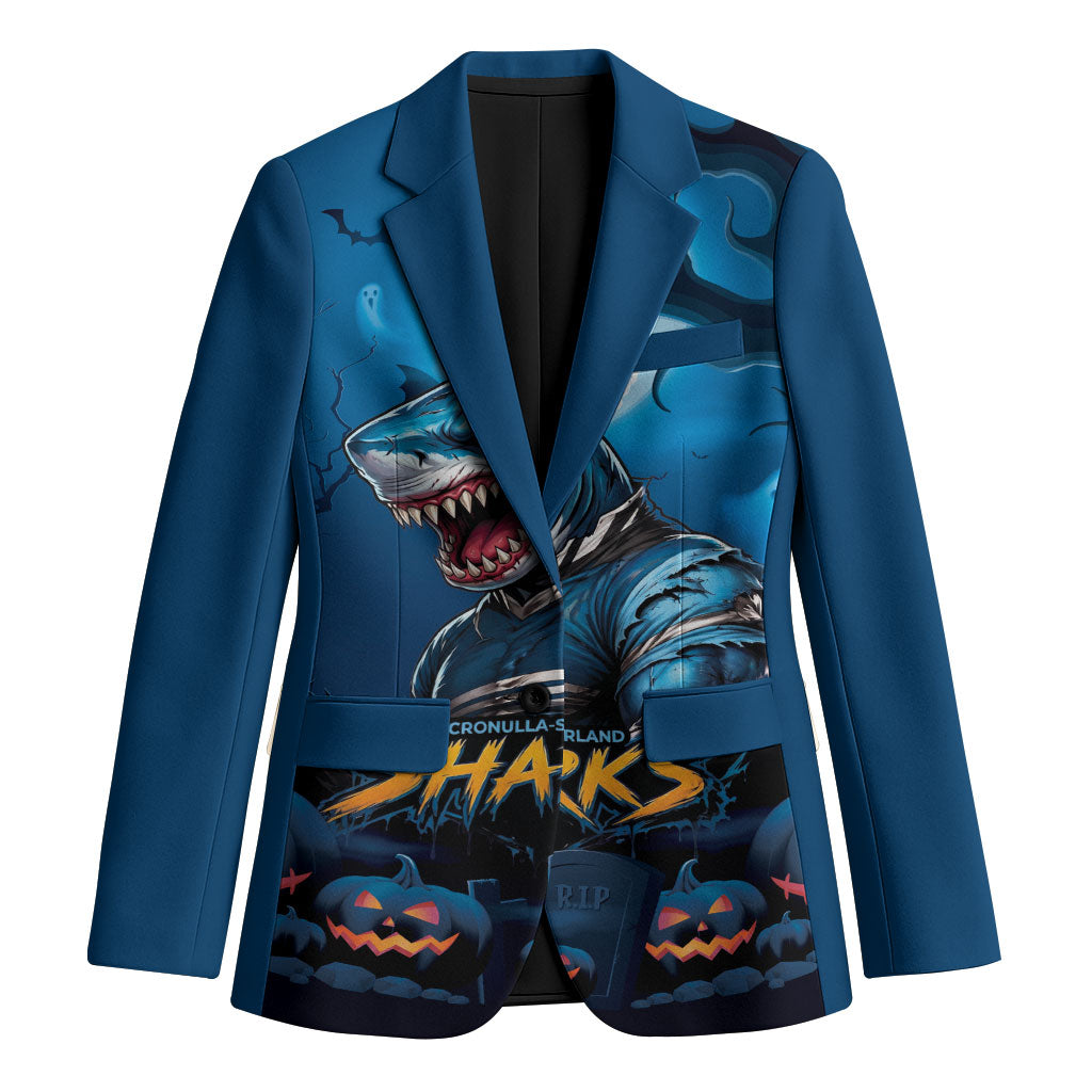 Custom Halloween Cronulla-Sutherland Sharks Blazer Spooky Australia Mascot Rugby