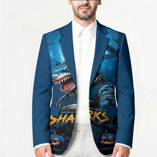 Custom Halloween Cronulla-Sutherland Sharks Blazer Spooky Australia Mascot Rugby