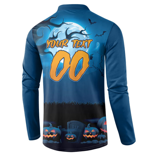 Custom Halloween Cronulla-Sutherland Sharks Button Sweatshirt Spooky Australia Mascot Rugby