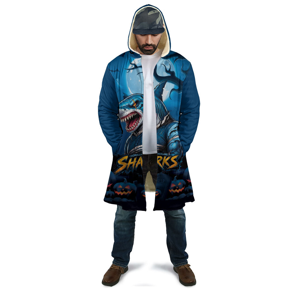 Custom Halloween Cronulla-Sutherland Sharks Cloak Spooky Australia Mascot Rugby