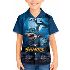 Custom Halloween Cronulla-Sutherland Sharks Hawaiian Shirt Spooky Australia Mascot Rugby