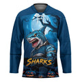 Custom Halloween Cronulla-Sutherland Sharks Hockey Jersey Spooky Australia Mascot Rugby