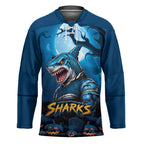 Custom Halloween Cronulla-Sutherland Sharks Hockey Jersey Spooky Australia Mascot Rugby