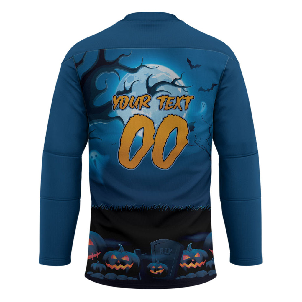 Custom Halloween Cronulla-Sutherland Sharks Hockey Jersey Spooky Australia Mascot Rugby
