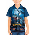 Custom Halloween Cronulla-Sutherland Sharks Kid Hawaiian Shirt Spooky Australia Mascot Rugby