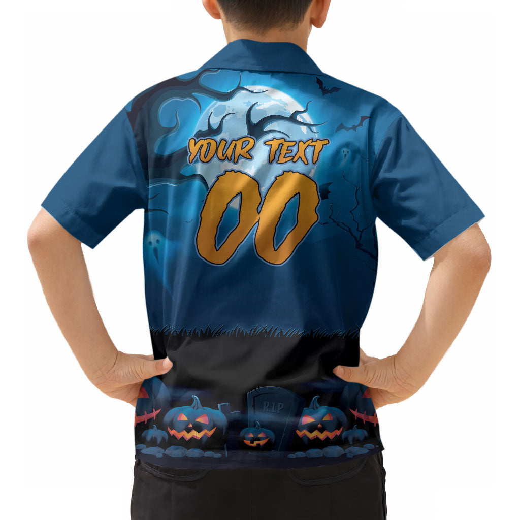 Custom Halloween Cronulla-Sutherland Sharks Kid Hawaiian Shirt Spooky Australia Mascot Rugby
