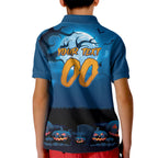 Custom Halloween Cronulla-Sutherland Sharks Kid Polo Shirt Spooky Australia Mascot Rugby