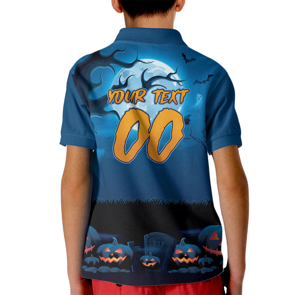Custom Halloween Cronulla-Sutherland Sharks Kid Polo Shirt Spooky Australia Mascot Rugby