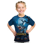 Custom Halloween Cronulla-Sutherland Sharks Kid T Shirt Spooky Australia Mascot Rugby