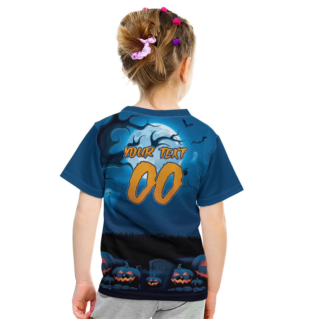 Custom Halloween Cronulla-Sutherland Sharks Kid T Shirt Spooky Australia Mascot Rugby