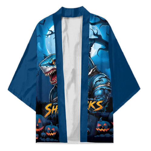 Custom Halloween Cronulla-Sutherland Sharks Kimono Spooky Australia Mascot Rugby