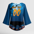 Custom Halloween Cronulla-Sutherland Sharks Kimono Sleeve Blouse Spooky Australia Mascot Rugby