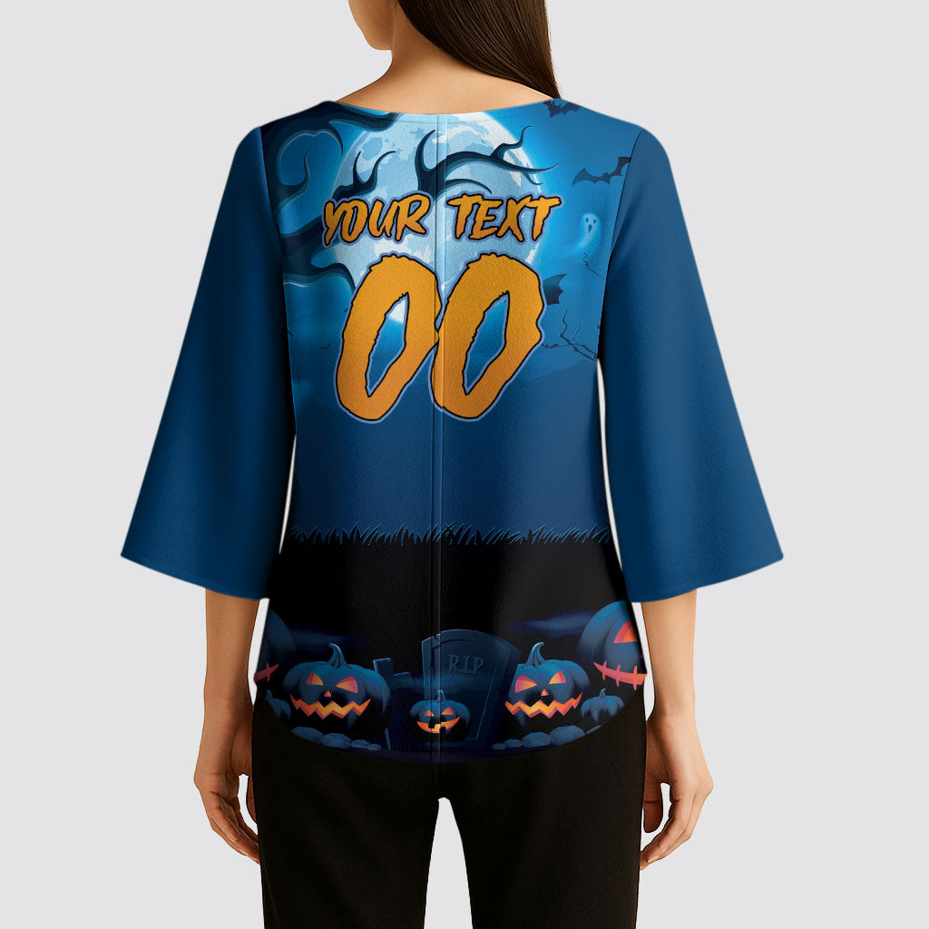 Custom Halloween Cronulla-Sutherland Sharks Kimono Sleeve Blouse Spooky Australia Mascot Rugby