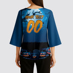 Custom Halloween Cronulla-Sutherland Sharks Kimono Sleeve Blouse Spooky Australia Mascot Rugby