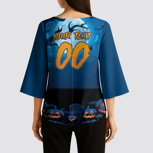 Custom Halloween Cronulla-Sutherland Sharks Kimono Sleeve Blouse Spooky Australia Mascot Rugby