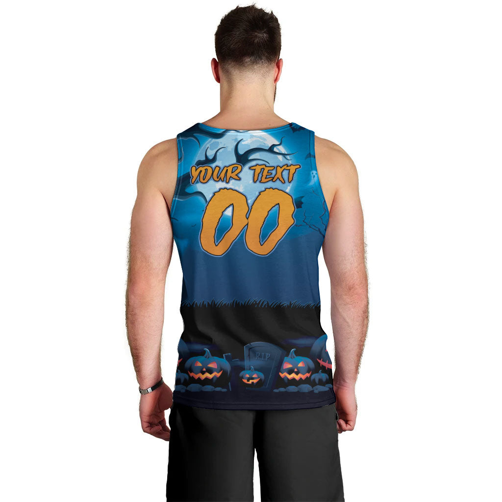 Custom Halloween Cronulla-Sutherland Sharks Men Tank Top Spooky Australia Mascot Rugby