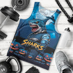 Custom Halloween Cronulla-Sutherland Sharks Men Tank Top Spooky Australia Mascot Rugby