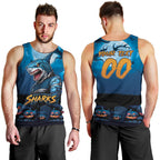 Custom Halloween Cronulla-Sutherland Sharks Men Tank Top Spooky Australia Mascot Rugby