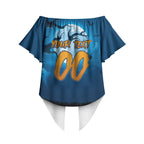 Custom Halloween Cronulla-Sutherland Sharks Off Shoulder Wrap Waist Top Spooky Australia Mascot Rugby