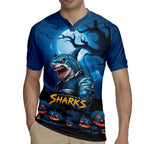 Custom Halloween Cronulla-Sutherland Sharks Rugby Jersey Spooky Australia Mascot Rugby