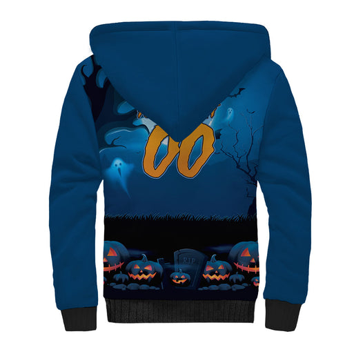 Custom Halloween Cronulla-Sutherland Sharks Sherpa Hoodie Spooky Australia Mascot Rugby