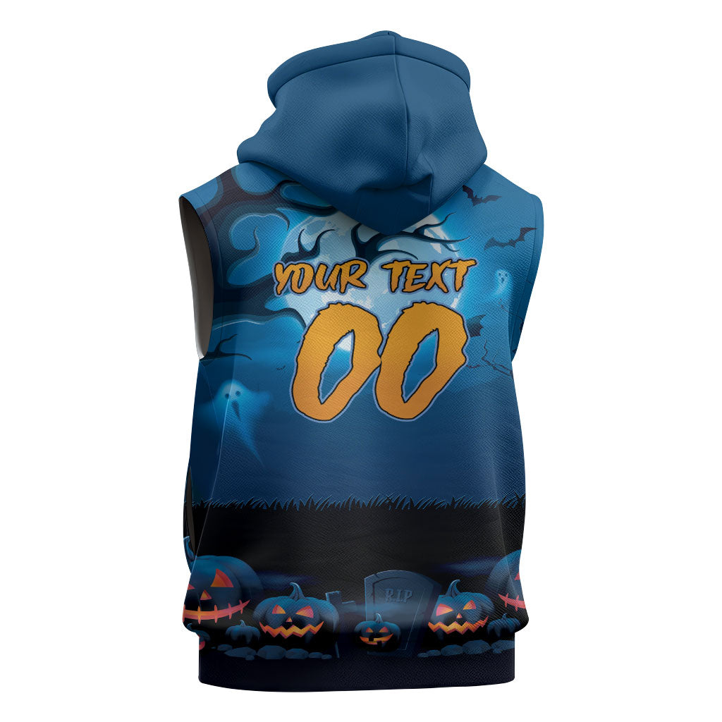 Custom Halloween Cronulla-Sutherland Sharks Sleeveless Hoodie Spooky Australia Mascot Rugby