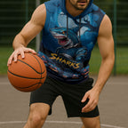 Custom Halloween Cronulla-Sutherland Sharks Sleeveless Hoodie Spooky Australia Mascot Rugby