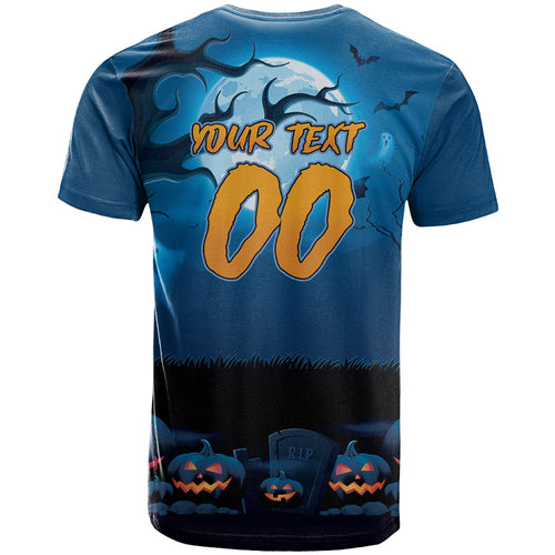 Custom Halloween Cronulla-Sutherland Sharks T Shirt Spooky Australia Mascot Rugby