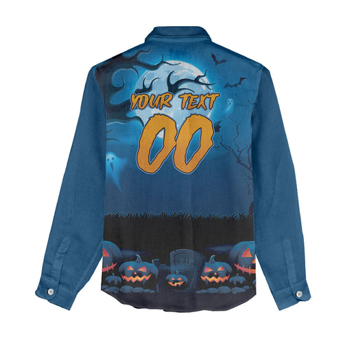 Custom Halloween Cronulla-Sutherland Sharks Women Casual Shirt Spooky Australia Mascot Rugby