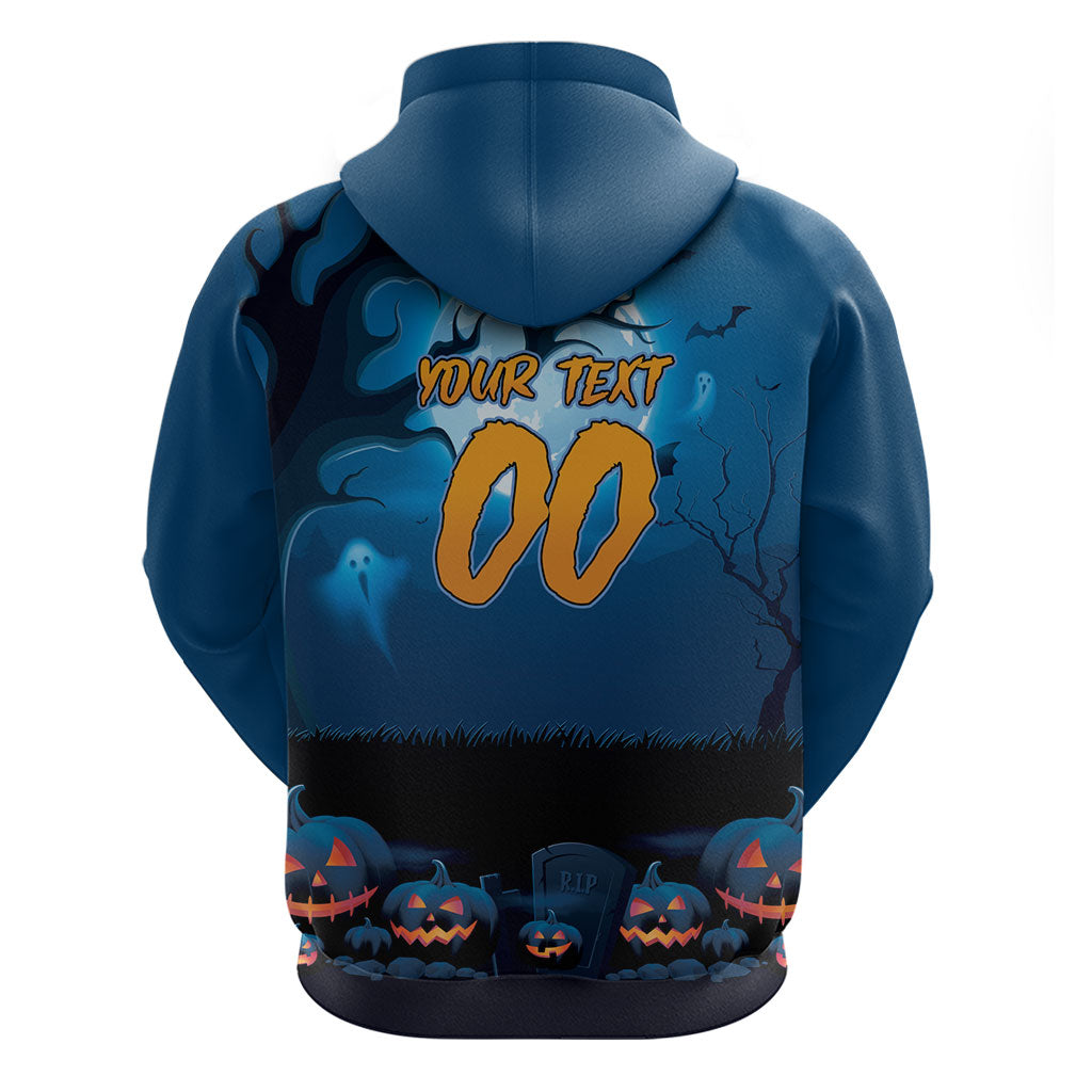 Custom Halloween Cronulla-Sutherland Sharks Zip Hoodie Spooky Australia Mascot Rugby