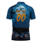 Custom Halloween Cronulla-Sutherland Sharks Zipper Polo Shirt Spooky Australia Mascot Rugby