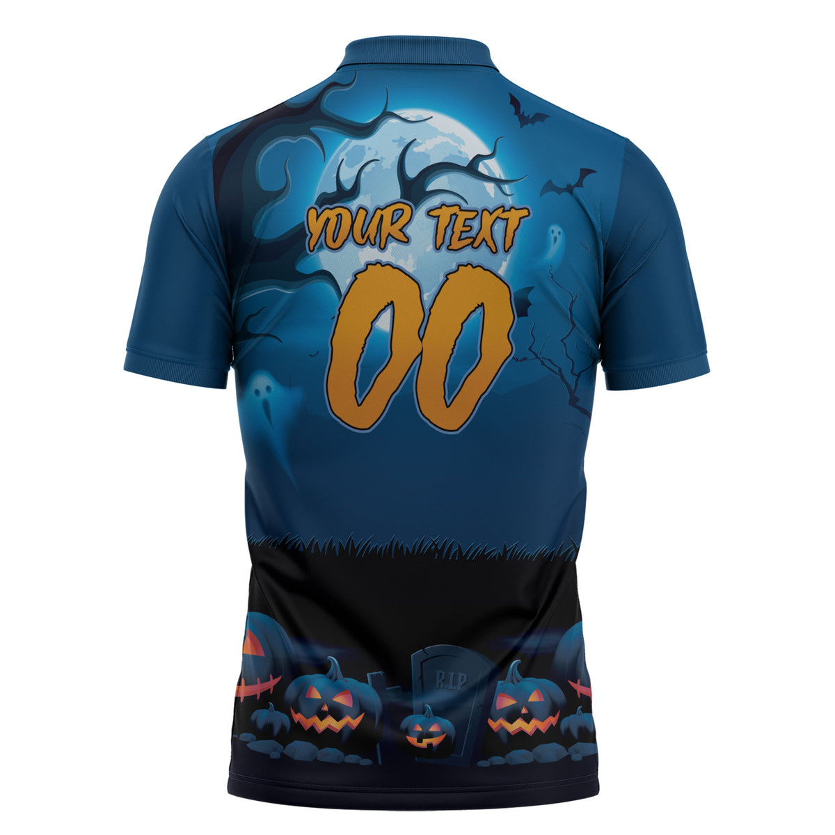 Custom Halloween Cronulla-Sutherland Sharks Zipper Polo Shirt Spooky Australia Mascot Rugby