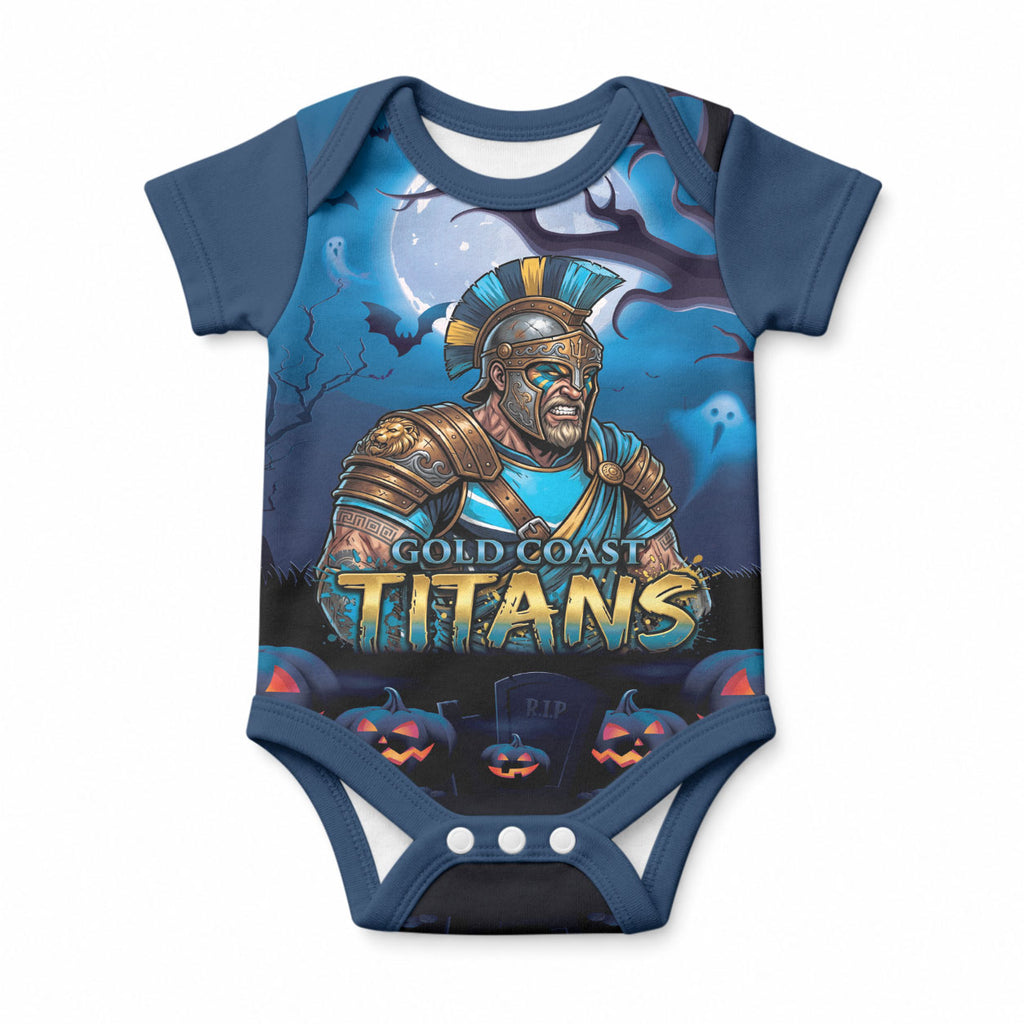 Custom Halloween Gold Coast Titans Baby Onesie Spooky Australia Mascot Rugby